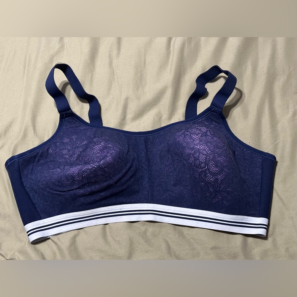 Cacique Cotton Lightly Lined No-Wire Scoop Bra With Lace